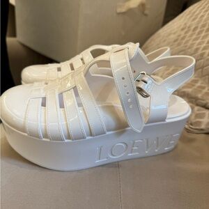 Loewe White rubber platform sandal